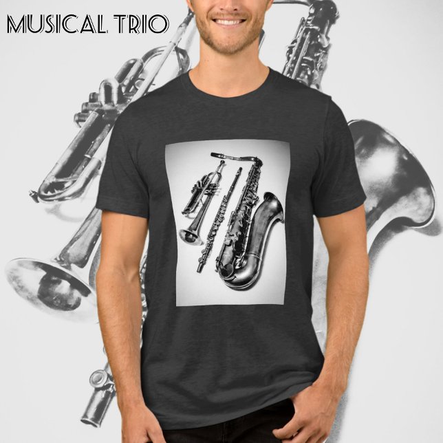 Camiseta Instrumentos Musicais Trompete Flure Saxofone (Criador carregado)