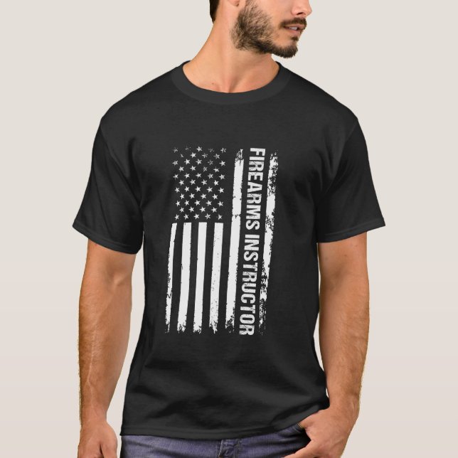 Camiseta Instrutor Americano de Armas de Fogo Oficial de Se (Frente)