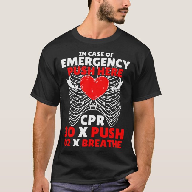 Camiseta Instrutor CPR First Aid for Nurn Instrutor CPR (Frente)