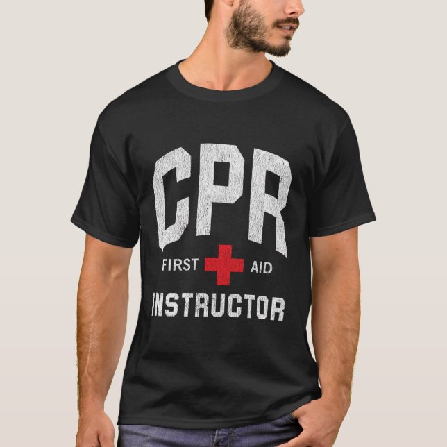 Camiseta Instrutor de Anúncio de Primeiro Auxílio Cpr (Frente)