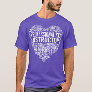 Camiseta Instrutor de Esqui Profissional Coração