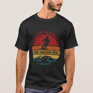 Camiseta Instrutor de Esqui Skiviar Skier Apres Primeiro Le