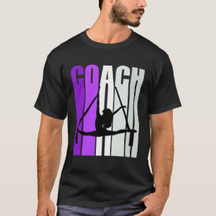 Camiseta Instrutor de Ioga Aérea Retro Roxa Ensina Ensina