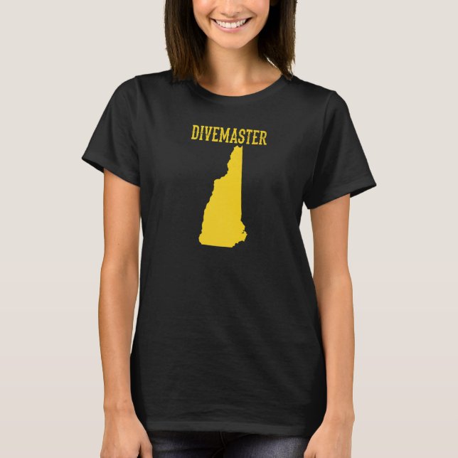 Camiseta Instrutor de mergulho Divemaster de New Hampshire  (Frente)