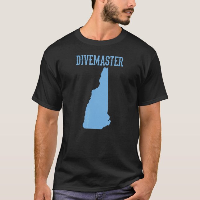 Camiseta Instrutor de mergulho Divemaster de New Hampshire  (Frente)
