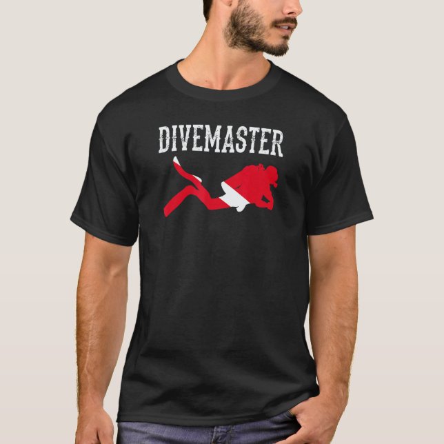 Camiseta Instrutor de mergulho Divemaster Estilo de bandeir (Frente)