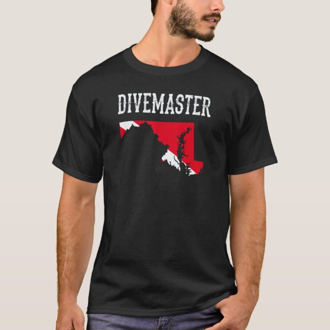 Camiseta Instrutor de mergulho Maryland Divemaster Dive F (Frente)