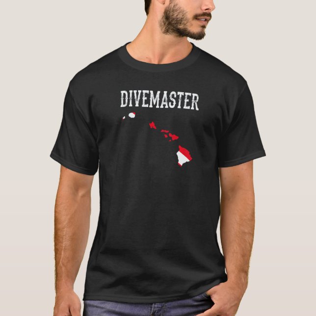 Camiseta Instrutor de mergulho scuba Divemaster Havaí Dive  (Frente)
