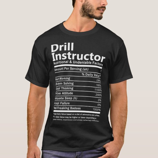 Camiseta Instrutor de perfuração T Shirt - Nutricional (Frente)