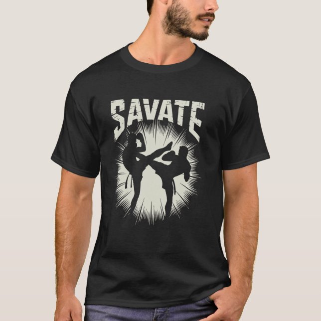 Camiseta Instrutor de Savate Artes Marciais Francesas Kickb (Frente)