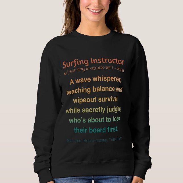 Camiseta Instrutor de Surf Divertido (Frente)
