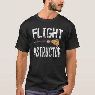 Camiseta Instrutor de voo Bruxa Halloween Costume Engraçado