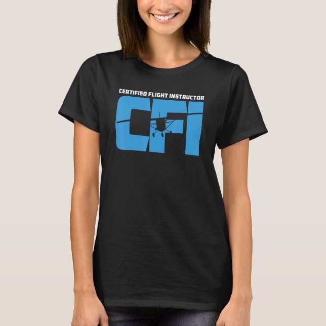 Camiseta Instrutor De Voo Certificado Avião Cfi Silhouett (Frente)