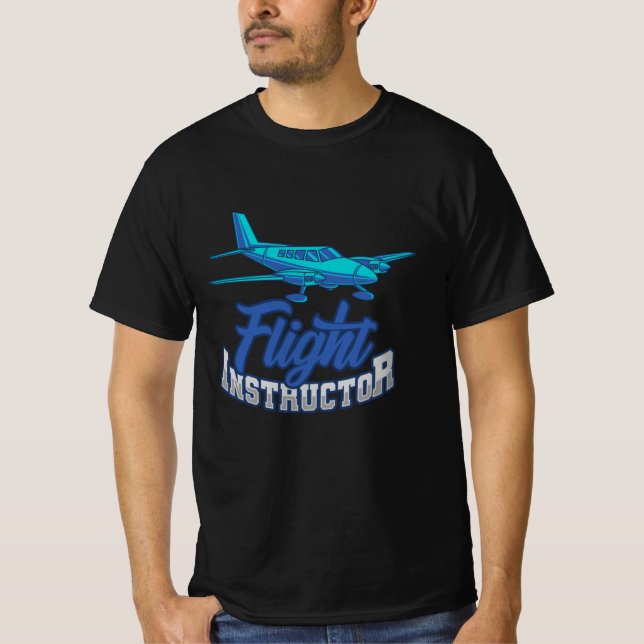 Camiseta Instrutor de voo CFI Pilot Trainer Aviation (Frente)