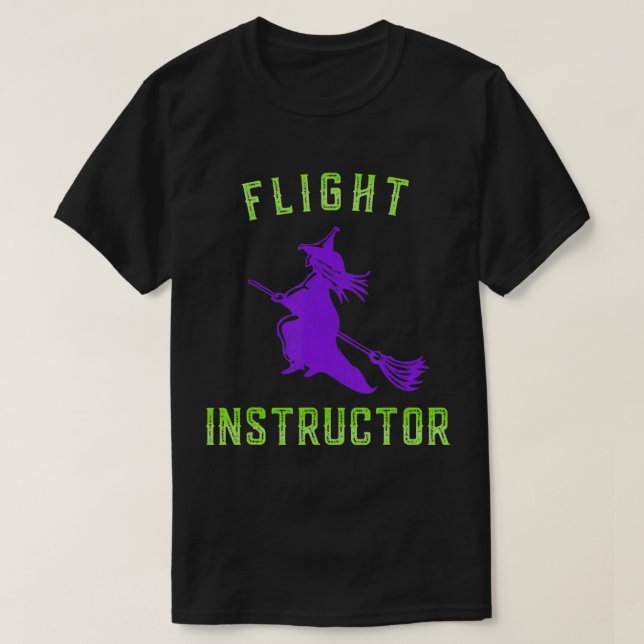 Camiseta Instrutor de voo Witch Halloween (Frente do Design)