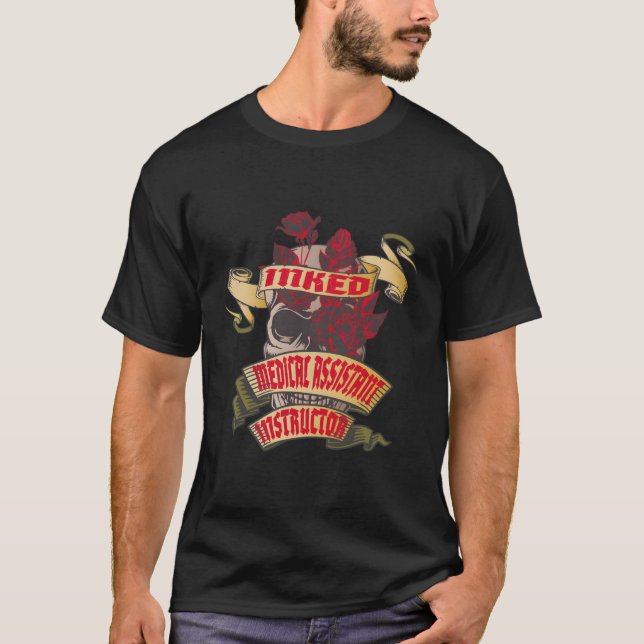 Camiseta Instrutor do Assistente médico Rosas vermelhas de  (Frente)