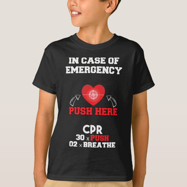 Camiseta Instrutor Engraçado Cpr Primeiro Auxílio para Enfe (Frente)