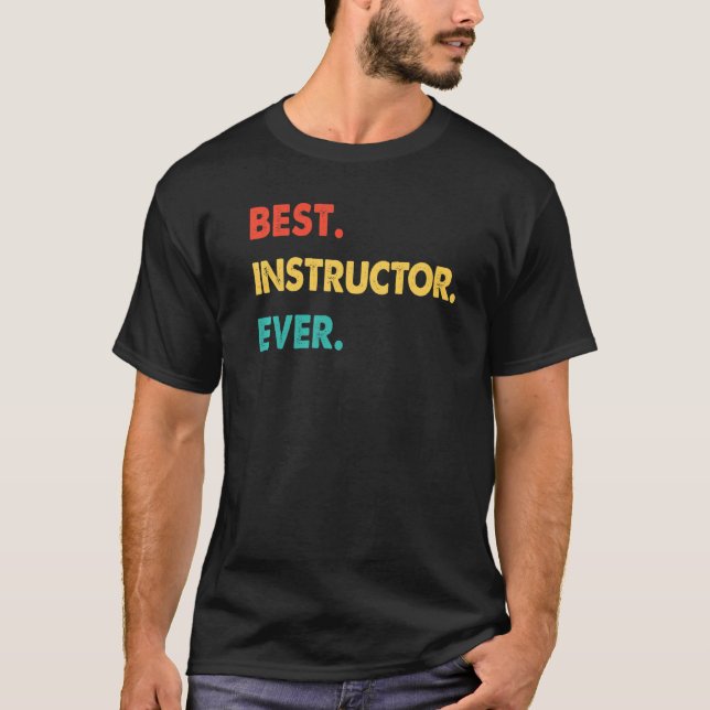Camiseta Instrutor Profissão Retro Melhor Instrutor Nunca (Frente)