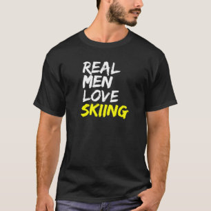 Camiseta Instrutor Ski Dizendo Homens Reais Adoram Esquiado