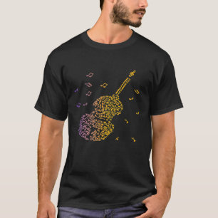 Camiseta Instrutor Vintage Violin Guitar Musical Notes