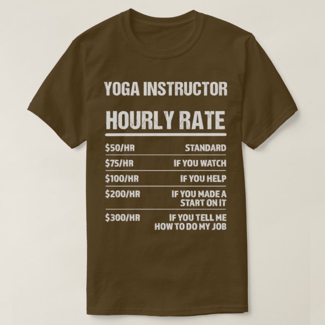Camiseta Instrutor Yoga Ha Tarifa Horária Presente de Anive (Frente do Design)