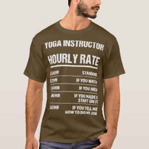 Camiseta Instrutor Yoga Ha Tarifa Horária Presente de Anive