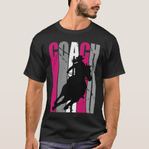 Camiseta Instrutora de Corridas de Barril de Cavalgada de C