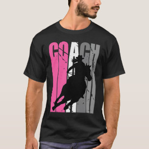 Camiseta Instrutora de Cowgirl Rosa Cavalga Cavalas Vaqueir