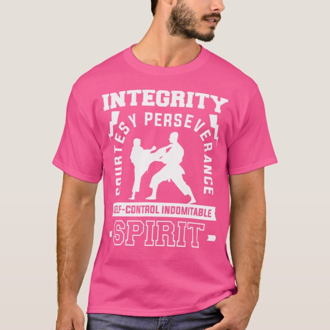 Camiseta Integridade Cortesia de Perseverança Autocontrole  (Frente)