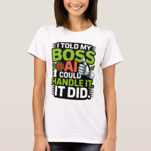 Camiseta Inteligência Artificial Chefe AI Design Funny