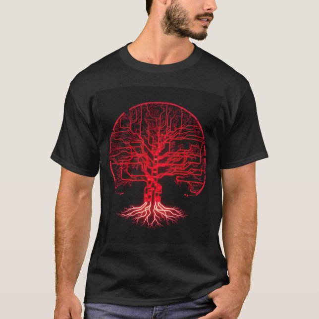 Camiseta Inteligência artificial cresce para cima (Frente)