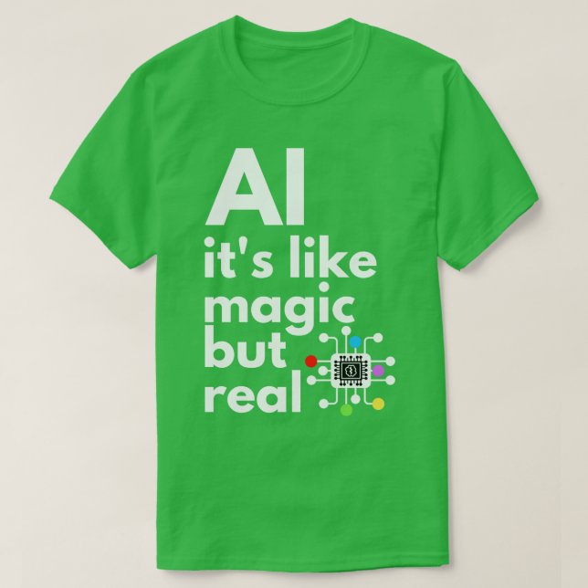 Camiseta Inteligência Artificial É Magia Mas Real 5 (Frente do Design)