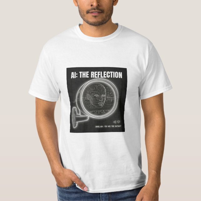 Camiseta Inteligência Artificial Espelho Dados Ciberpunk Au (Frente)