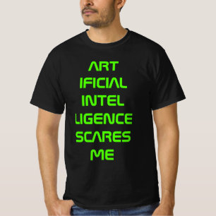 Camiseta Inteligência artificial me assusta, neon verde