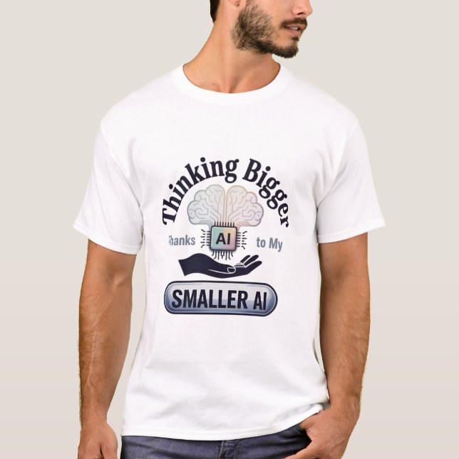 Camiseta Inteligência Artificial Pensando maior Humor (Frente)