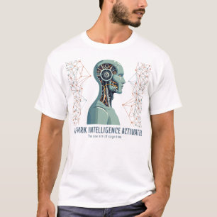 Camiseta Inteligência de rede ativada - Robô futurístico