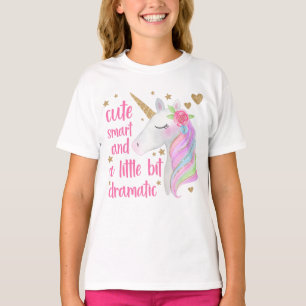 Camiseta Inteligente e Um Pouco Dramático Rainbow Unicórnio