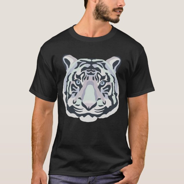 Camiseta Intense White Tiger Eyes – Powerful Big Cat (Frente)