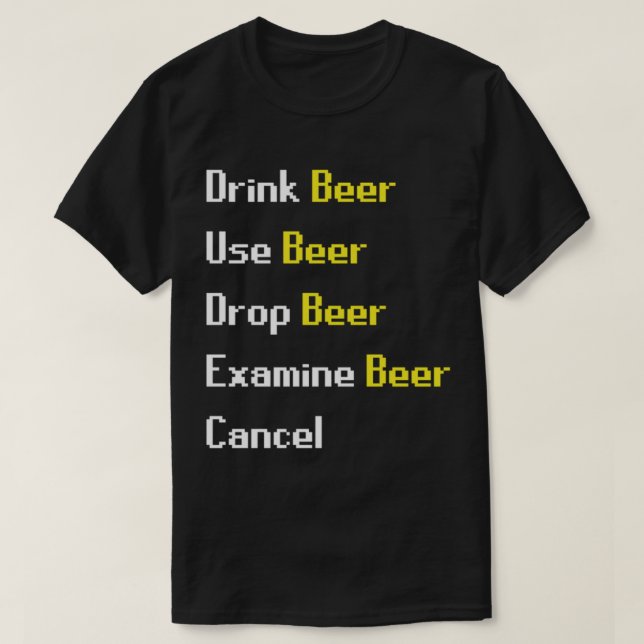 Camiseta Interação de Cerveja de Runescape (Frente do Design)