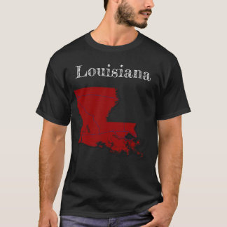 Camiseta Interestados da Louisiana [Design Berry Red]