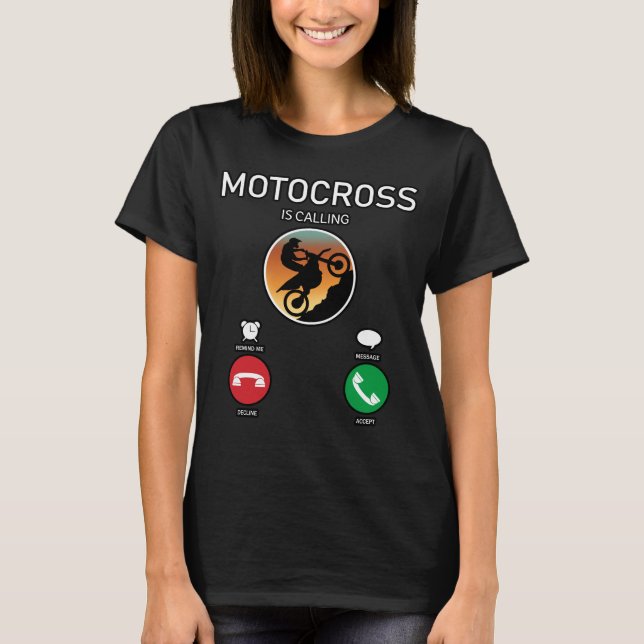 Camiseta Interface de Chamada de Motocross Engraçada (Frente)