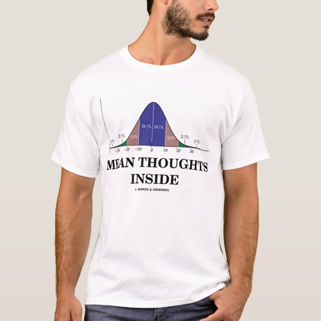 Camiseta Interior médio dos pensamentos (humor médio do (Frente)