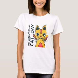 Camiseta Internacional Dia Do Gato Fofa Amante De 