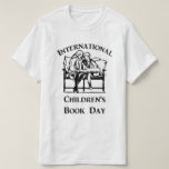 Camiseta International Children's Book Day<br><div class="desc">* April 2nd is International Children's Book Day * * Tee shirts are available in several sizes for men, women and kids, too! * A black and white drawing of Children reading books on a comfy seat. * Move the design to pocket style or to the back of the shirt....</div>