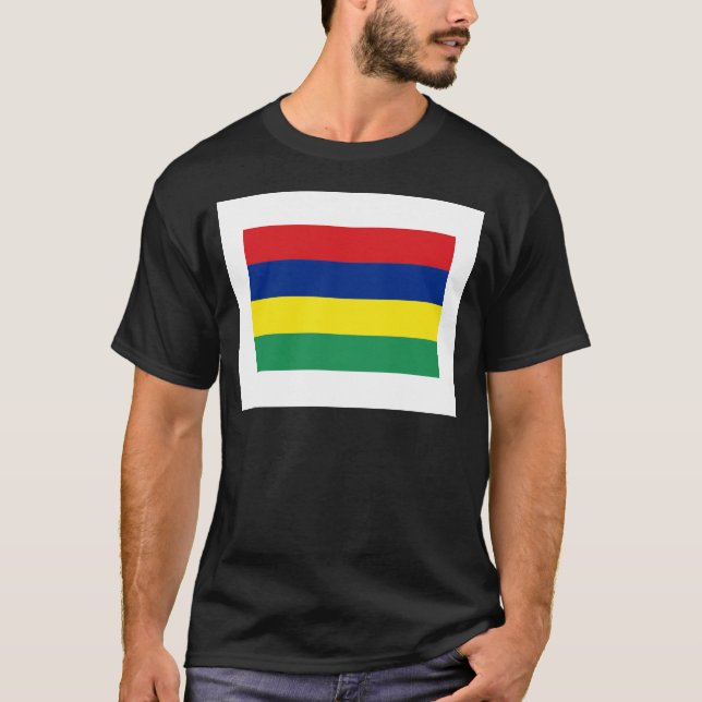 Camiseta International da BANDEIRA de Maurícia (Frente)