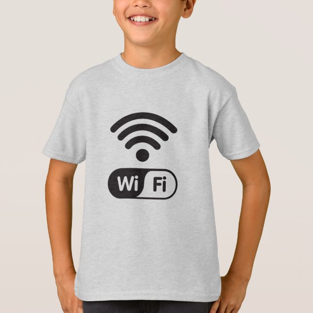 Camiseta Internet com Gráfico de Sinal Wi-Fi legal (Frente)