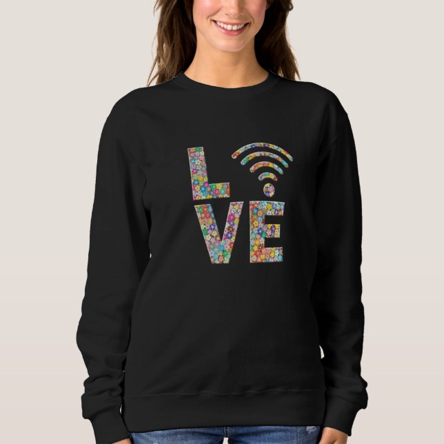 Camiseta Internet Wifi Wi Fi Amor Flores (Frente)