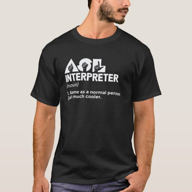 Camiseta Intérprete de ASL Professor de ASL Pessoas Surdas  (Frente)