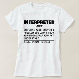 Camiseta Intérprete Noun - Língua Especialista de Tradução
