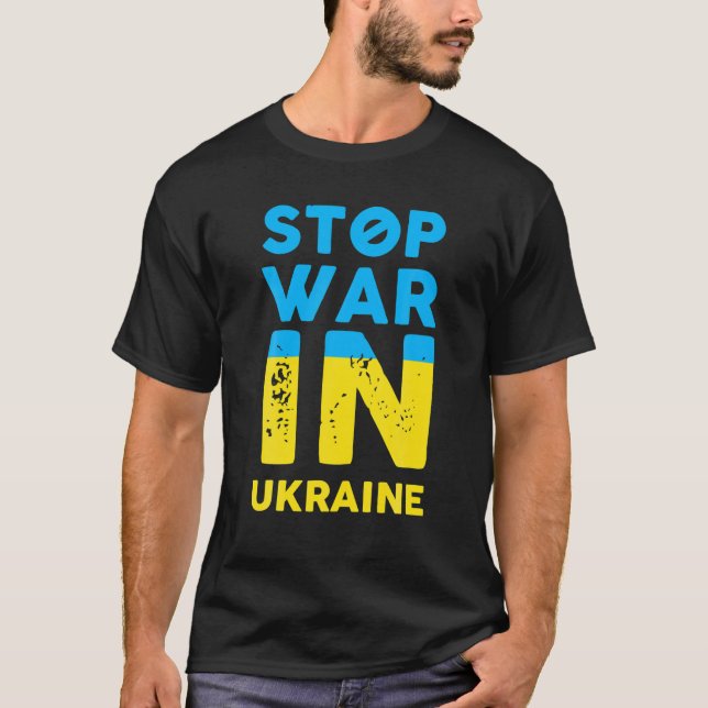 Camiseta Interromper A Guerra Na Ucrânia Põe Fim Aos Ataque (Frente)